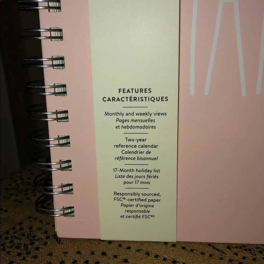 Rae Dunn MAKE IT HAPPEN Spiral 17 Month Planner August 2026-December 2027 (Pink)